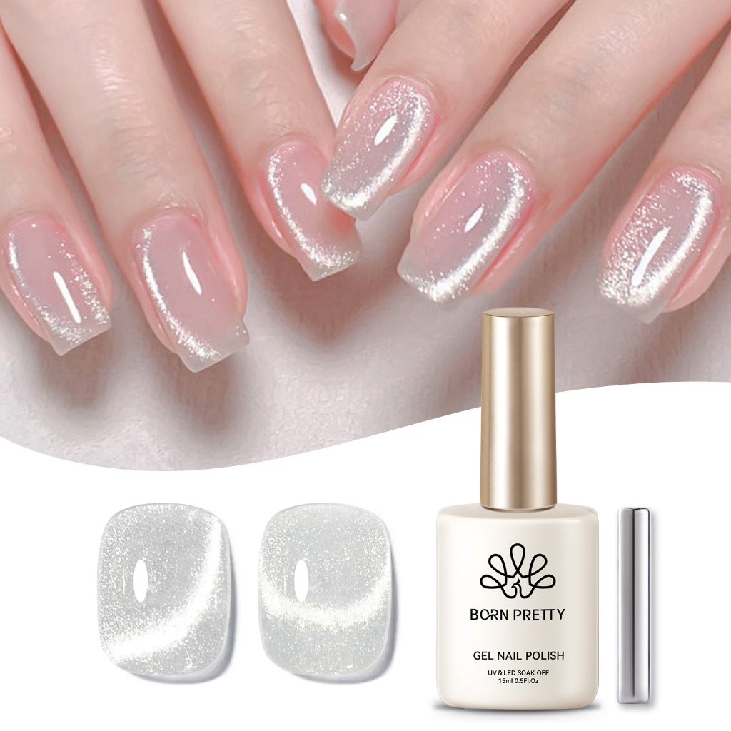 Born PRETTY Super Shine Cat Magnetic Gel Polish Shining Laser Top Coat กึ่งถาวรเล็บเจล