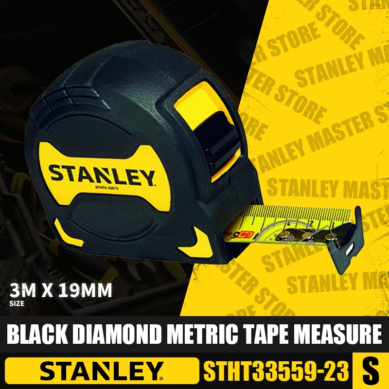 Stanley STHT33559-23/STHT33561-23 สีดําเพชรเมตริกเทปวัดเทปวัดเครื่องมือวัด & Gauging เครื่องมือ Telescopic ไม้บรรทัด