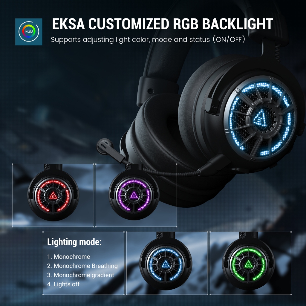 Eksa E5000 BT PC หูฟังไร้สาย 2.4GHz ชุดหูฟังสําหรับเล่นเกมบลูทูธพร้อมไมโครโฟนตัดเสียงรบกวน ENC