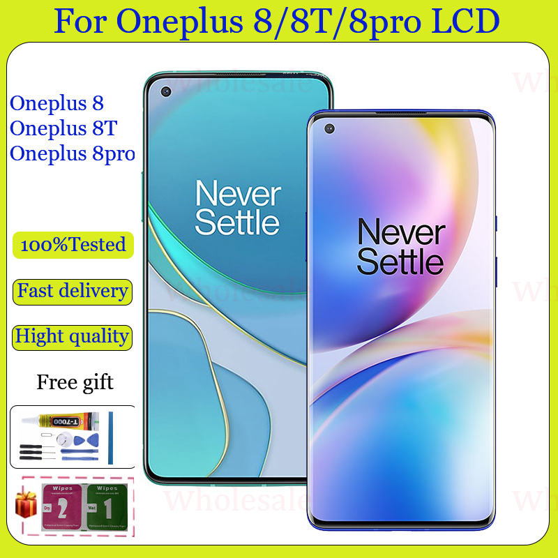 Original AMOLED สําหรับ Oneplus 8 Oneplus 8T Oneplus 8 Pro จอแสดงผล LCD หน้าจอสัมผัสเปลี่ยน