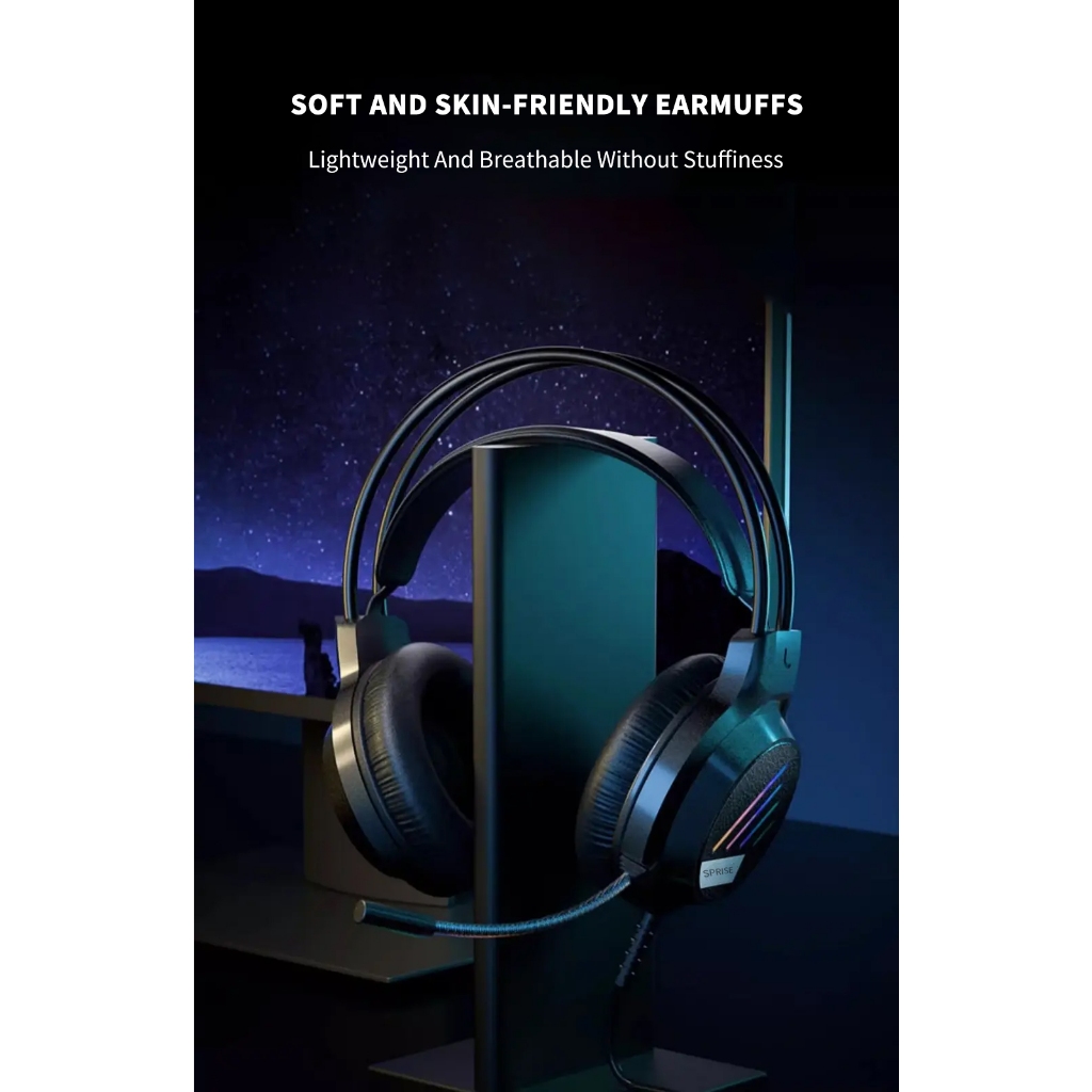 Sprise M19 หูฟังสําหรับเล่นเกมชุดหูฟังแบบมีสายสเตอริโอ รูปที่ 8