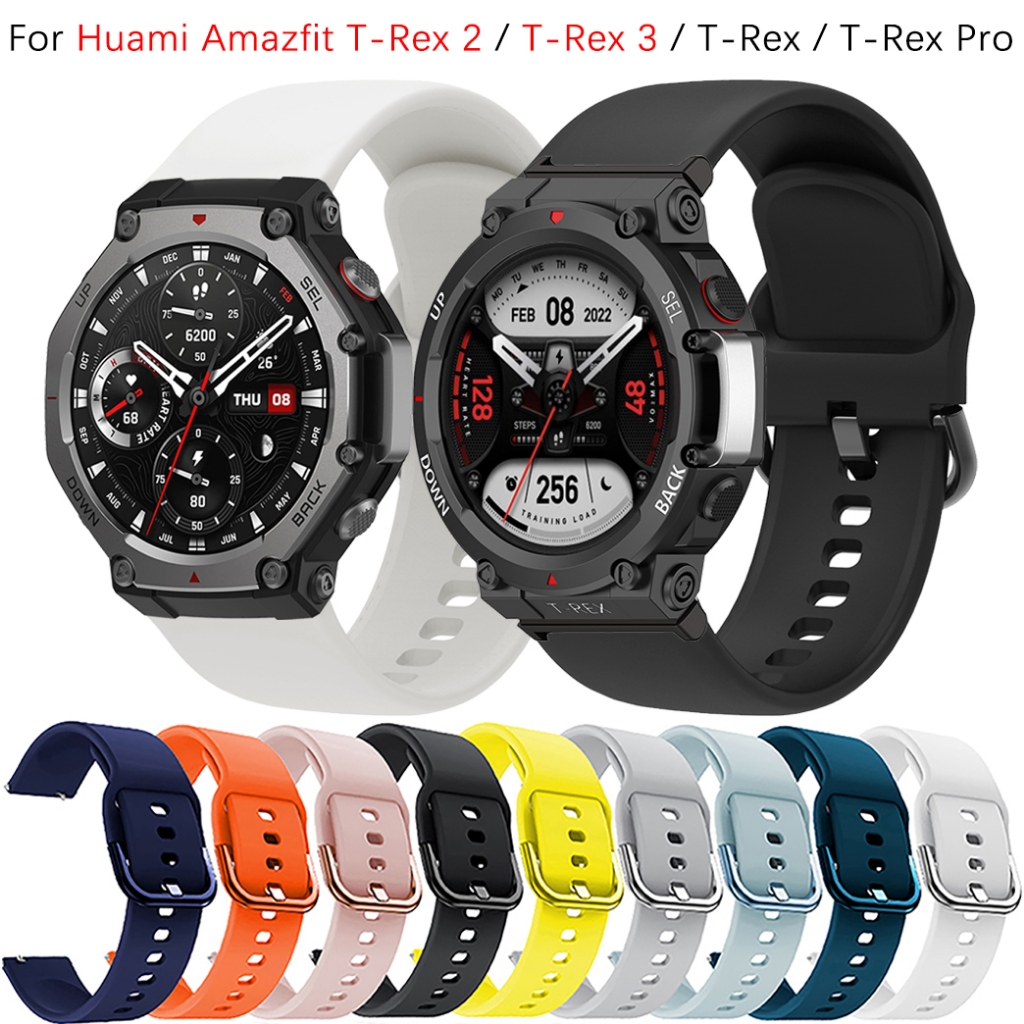 สายรัดซิลิโคนสําหรับ Huami Amazfit T-Rex 2 / T-Rex 3 / T-Rex Pro / T-Rex SmartWatch band เปลี่ยนสายน