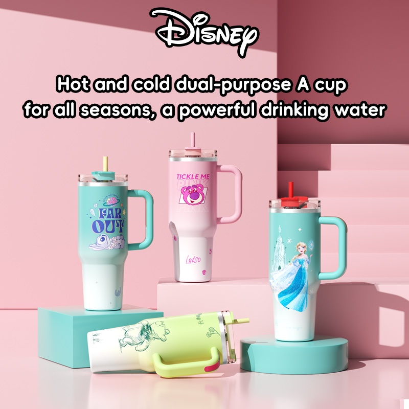 Disney QS-B03 1200มิลลิลิตรขวดน้ําขวดสูญญากาศให้อบอุ่นป่นปี้ทนทนต่อการสึกหรอปิดผนึกสูงง่ายต่อการพกพา