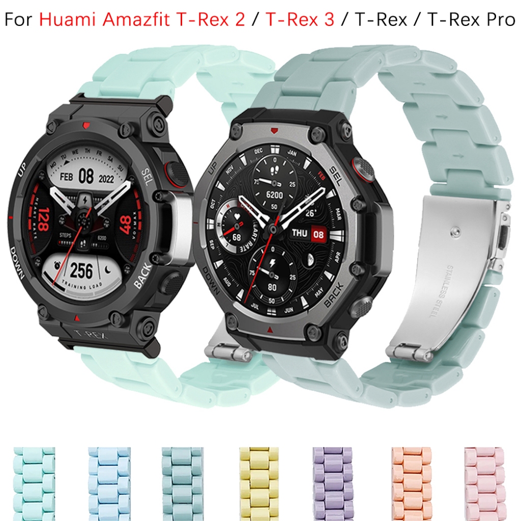 สายนาฬิกาเรซินสีลูกกวาดสําหรับ Huami Amazfit T-Rex 2 / T-Rex 3 / T-Rex Pro / T-Rex Macaron เปลี่ยนนาฬิกาข้อมือ