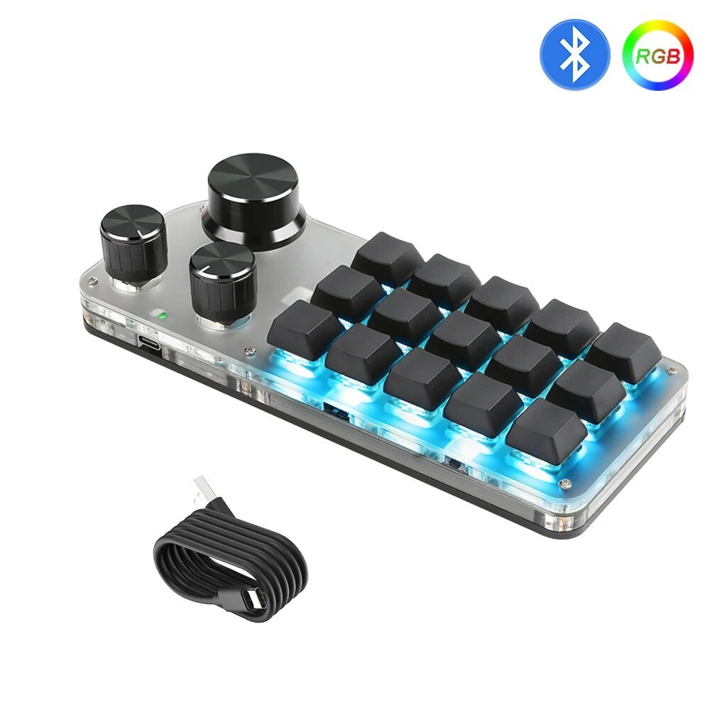 การเขียนโปรแกรม Macro Custom Knob คีย์บอร์ด 15 ปุ่ม 3 ปุ่ม Copy Paste Mini ปุ่ม Photoshop Gaming Key