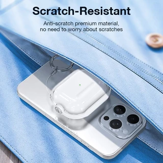 Sanptoch ล็อคสวิตช์ชุดหูฟังสําหรับ Airpods 4 / Pro 2nd / 3rd Simplicity Clear Airpods 2 1 ปลอกกันกระแทกฝาครอบป้องกันเต็มร่างกายพร้อมพวงกุญแจ