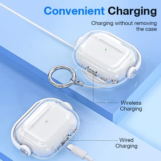 Sanptoch ล็อคสวิตช์ชุดหูฟังสําหรับ Airpods 4 / Pro 2nd / 3rd Simplicity Clear Airpods 2 1 ปลอกกันกระแทกฝาครอบป้องกันเต็มร่างกายพร้อมพวงกุญแจ