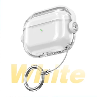 Sanptoch ล็อคสวิตช์ชุดหูฟังสําหรับ Airpods 4 / Pro 2nd / 3rd Simplicity Clear Airpods 2 1 ปลอกกันกระแทกฝาครอบป้องกันเต็มร่างกายพร้อมพวงกุญแจ