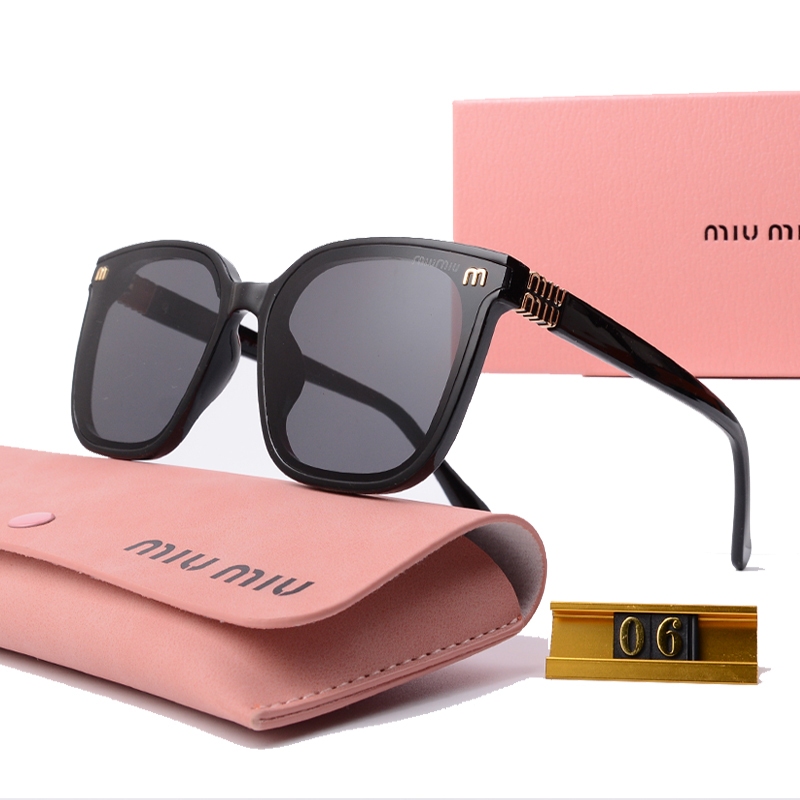 2024 ความงามสูงใหม่และมีสไตล์ Miu Home Square Frame แว่นตากันแดดหล่อ UV ทนแว่นตาขับรถคุณภาพสูง Retro คุณภาพ Travel แว่นตากันแดดสําหรับผู้หญิง MU06Z
