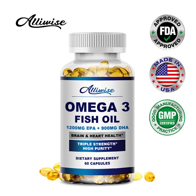 Alliwise Fish Oil Omega 3 Deep Sea Oil Rich In DHA และ EPA Ve Non-Gmo มังสวิรัติ Skin Care ปรับปรุงความเข้มข้น