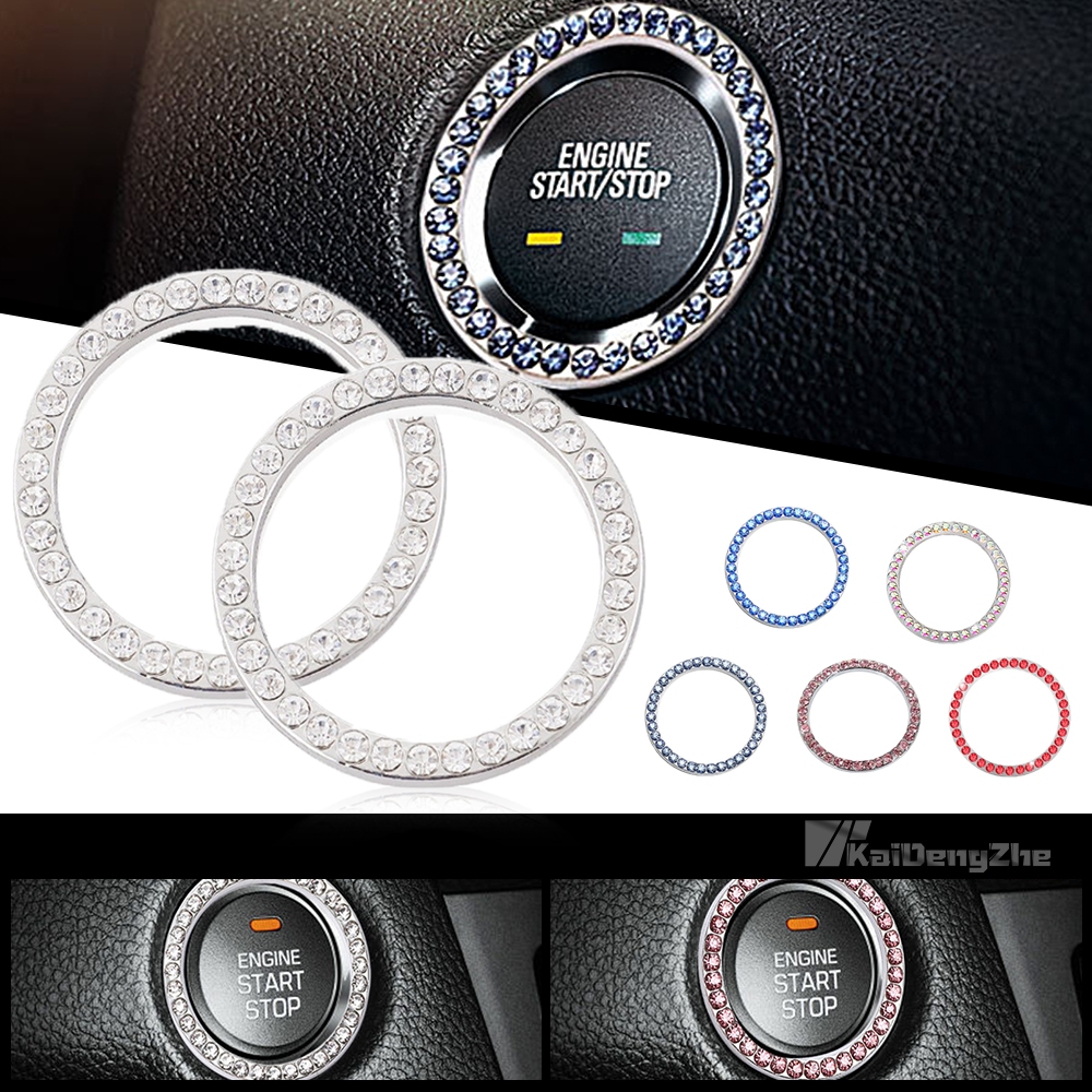 1 ชิ้น Rhinestone รถจุดระเบิดกุญแจตกแต่งแหวน Auto Start ปุ่มเครื่องยนต์ตกแต่งสําหรับ Nissan คริสตัลสติกเกอร์หรูหรา