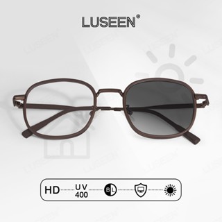 LUSEEN แว่นตา โฟโตโครมิก ป้องกันรังสีแว่นตาทรงกลมสําหรับผู้ห…