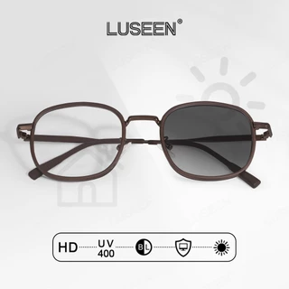 LUSEEN แว่นตา โฟโตโครมิก ป้องกันรังสีแว่นตาทรงกลมสําหรับผู้หญิง Man แว่นตากรอบเต็ม ยูนิเซ็กส์ ตา AG2263