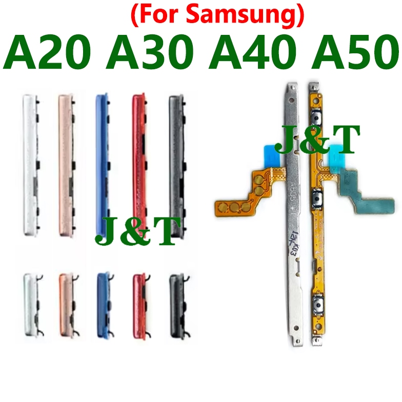 สําหรับ Samsung A20 A30 A40 A50 โทรศัพท์ Power flex บนปุ่มสวิทช์ด้านข้าง Key Volume Up Down Flex Cable