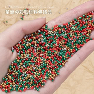 Rou Bao 5g เล็บวัสดุคริสต์มาสผสมลูกปัดแผ่นโลหะเล็บ Art DIY Charms ตกแต่ง