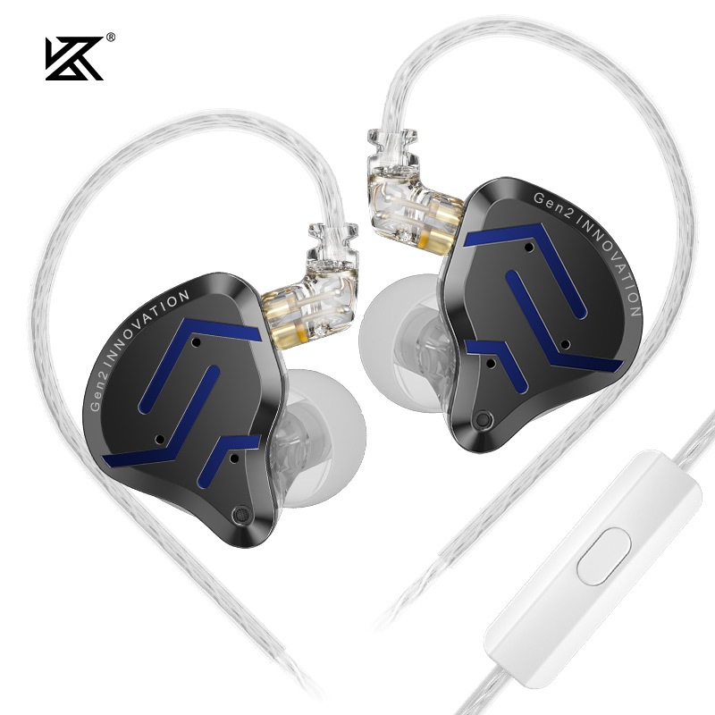 Kz ZSN PRO 2 หูฟังแบบมีสายในหูซับวูฟเฟอร์ลําโพงเพลงไฮไฟตัดเสียงรบกวนหูฟังสําหรับเล่นกีฬาและเกม