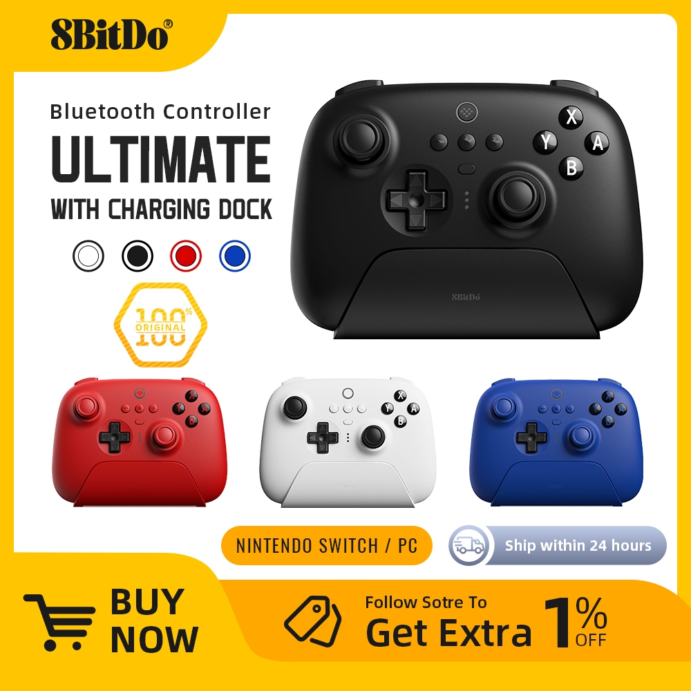 8bitdo-ultimate Wireless Bluetooth Gaming Contrmatérielle, ชาร์จ S6, Nintendo Switch, PC, Windows 10, 11, Steam Deck