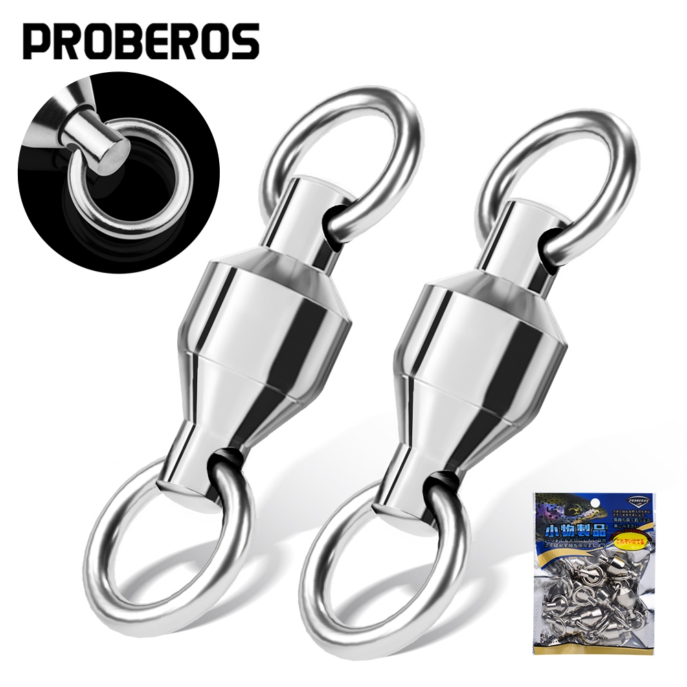 Proberos 10 ชิ้นตกปลา Rolling หมุน Solid Connector Ring0-1-2-3-4-5-6-7-8-9-10 # สแตนเลสความปลอดภัย Snap สำหรับอุปกรณ์ตกปลา