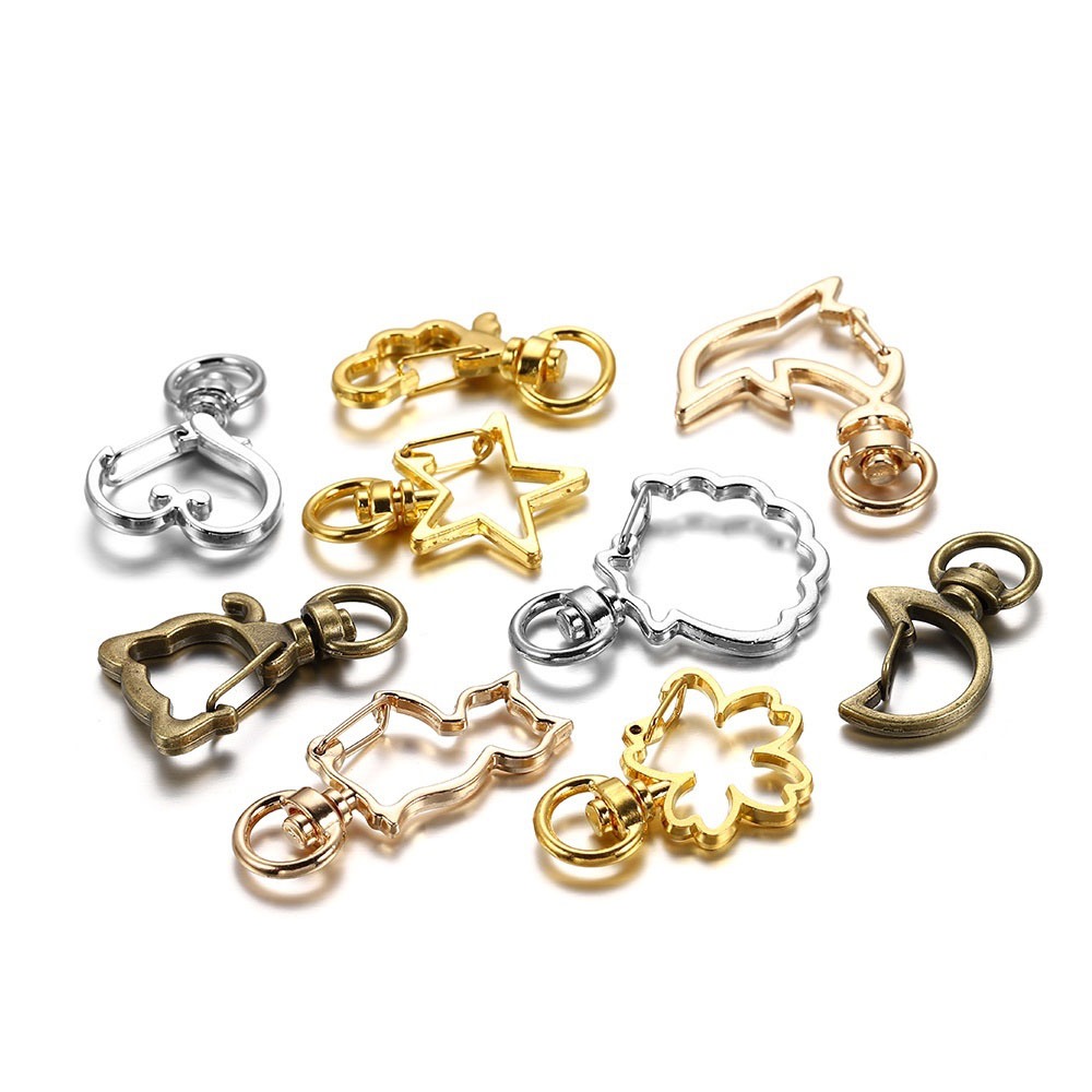 5 ชิ้น/ล็อตผสมสีพวงกุญแจ Moon Dog Cat Dolphins Cloud Heart Key Chain DIY สําหรับเครื่องประดับทําผลการค้นหาอุปกรณ์เสริมอุปกรณ์