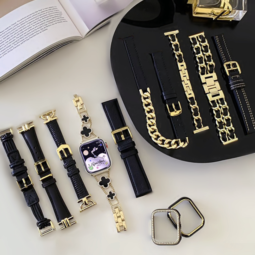 Luxury Gold black Strap Case For สาย Huawei watch Fit 4 Case Huawei Watch Fit 4 สาย Metal huawei wat