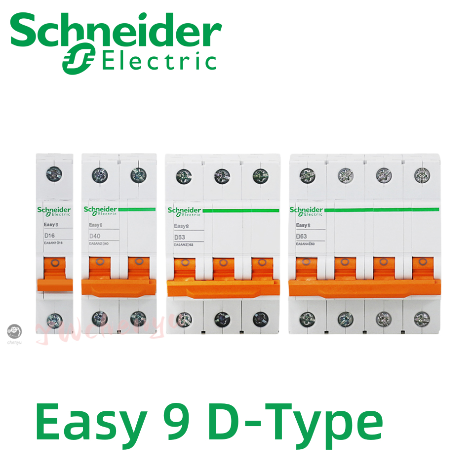 Schneider สวิตช์เบรกเกอร์เซอร์กิต D Type Easy9 1P 2P 3P 4P D10 16 20 25 32 40 50 63A