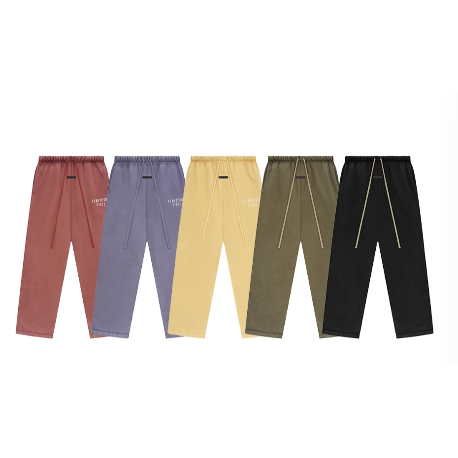 State Double Line FEAR OF GOD Letter พิมพ์ผู้ชายกางเกง High Street ใหม่ผู้หญิง