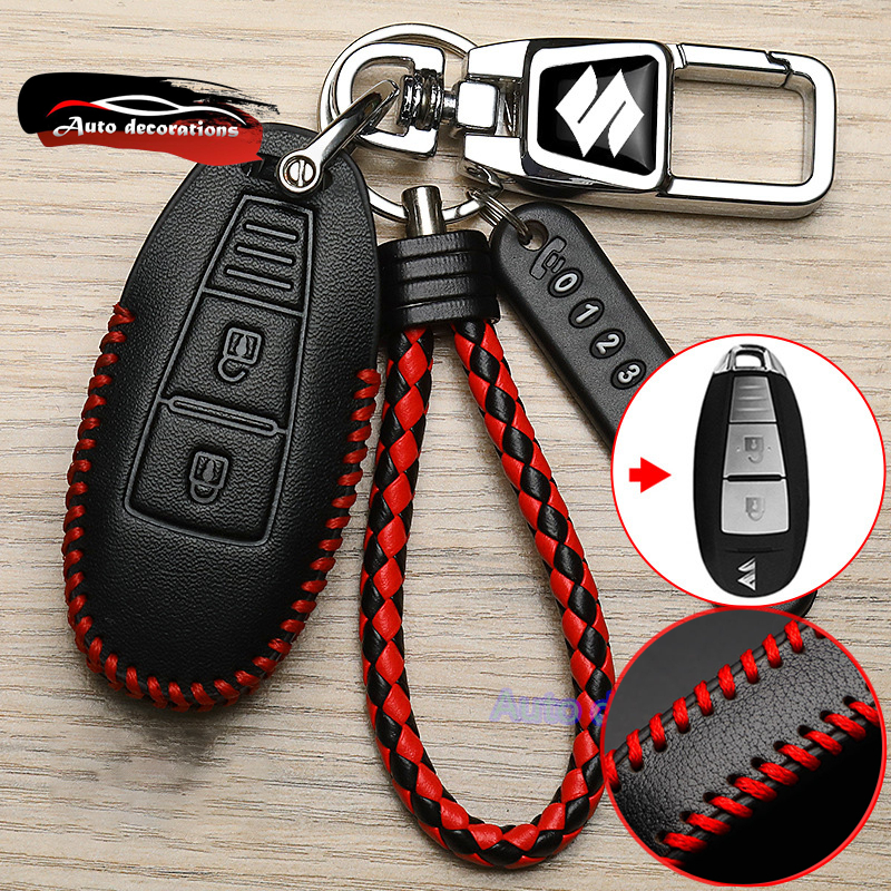 เคสกุญแจรถ Suzuki สําหรับ Suzuki ciaz WSIFT SX4 S-CROSS ปลอกกุญแจหนังวัวพวงกุญแจ