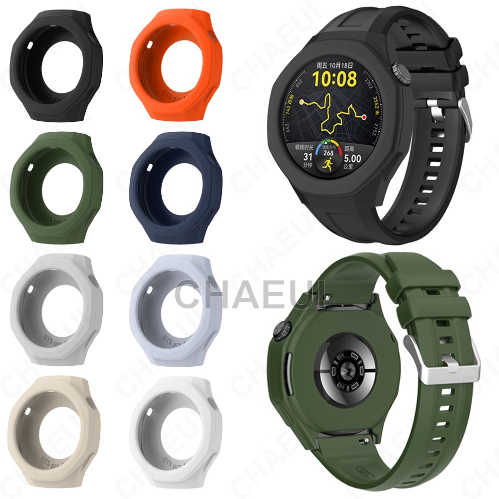 ซิลิโคนป้องกันหน้าจอกรณีครึ่งกรอบสําหรับ Huawei Watch GT5 Pro 46mm
