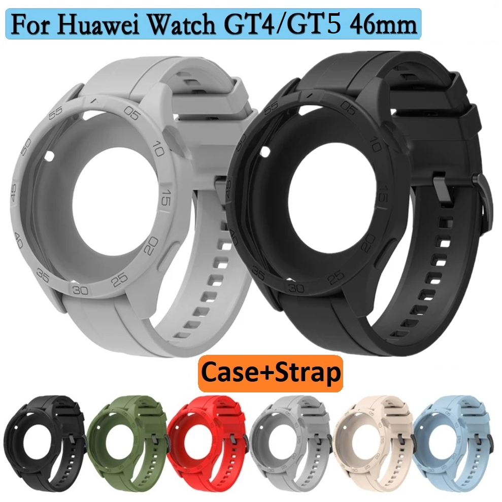 Case+Strap For สาย Huawei Watch GT 6 Strap / Huawei watch gt 5 / Huawei Watch GT 4 สาย Silicone เคส 