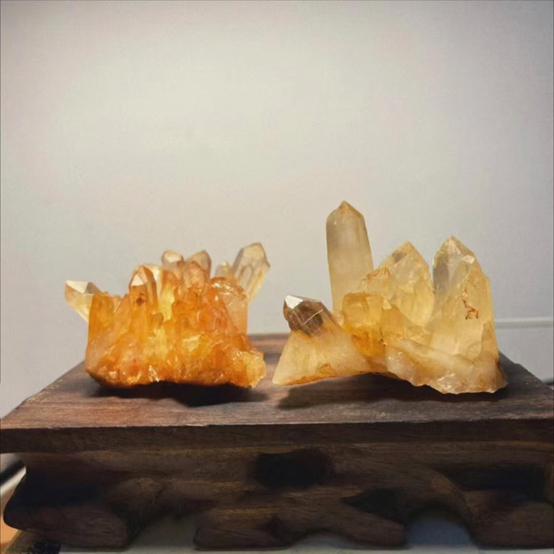 Golden Healer Quartz คริสตัลแท้ การทําสมาธิ Reiki ตกแต่ง