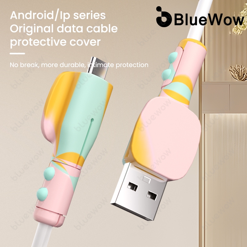 Bluewow Charger Protector อุปกรณ์เสริมสายซิลิโคน iP-18/20w ประเภท C/USB ปลั๊กชาร์จสายเคเบิล Protector