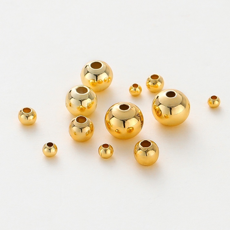 30/50/100pcs 18k ทองแดงชุบทองหนังลูกปัด Non-Fade Non-Allergic Spacer สามารถใช้สําหรับ DIY สร้อยคอสร้อยข้อมือเครื่องประดับทํา