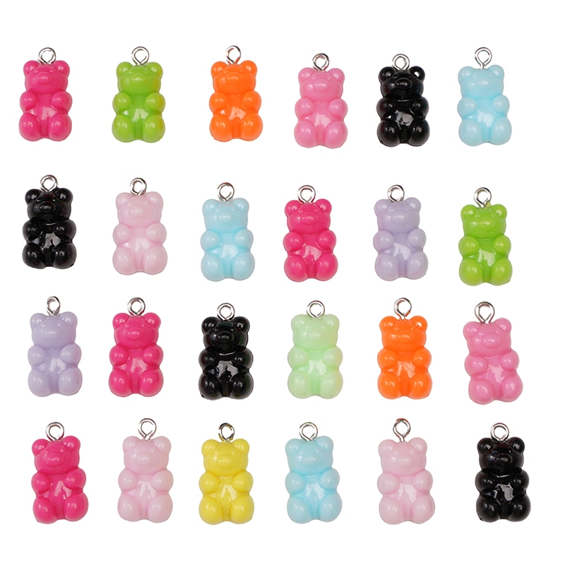 [11x21 มม.] อะคริลิคสีทึบจี้หมีจี้น่ารัก Charms สําหรับผลการค้นหาเครื่องประดับ DIY อุปกรณ์เสริม