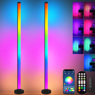 โคมไฟตั้งพื้น LED RGBIC ควบคุมด้วยเสียงเพลง เปลี่ยนสีได้ 16 ล้านสี ตกแต่งห้อง ควบคุมผ่านรีโมทและแอพพลิเคชั่น