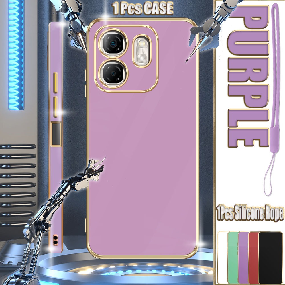 สําหรับ Infinix Hot 50i/X6531/X6531B เคสไฟฟ้าพร้อมเชือกซิลิโคน