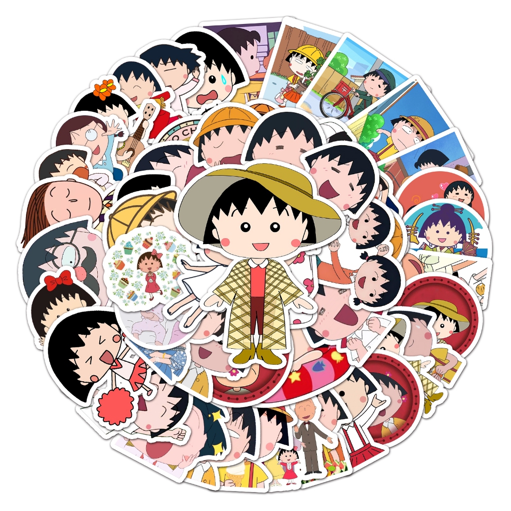 50 ชิ้นน่ารัก Chi-bi Maruko สติกเกอร์สําหรับ DIY โทรศัพท์แล็ปท็อปจักรยานหมวกกันน็อครถ Graffiti กันน้ําตกแต่ง Decal ของขวัญ
