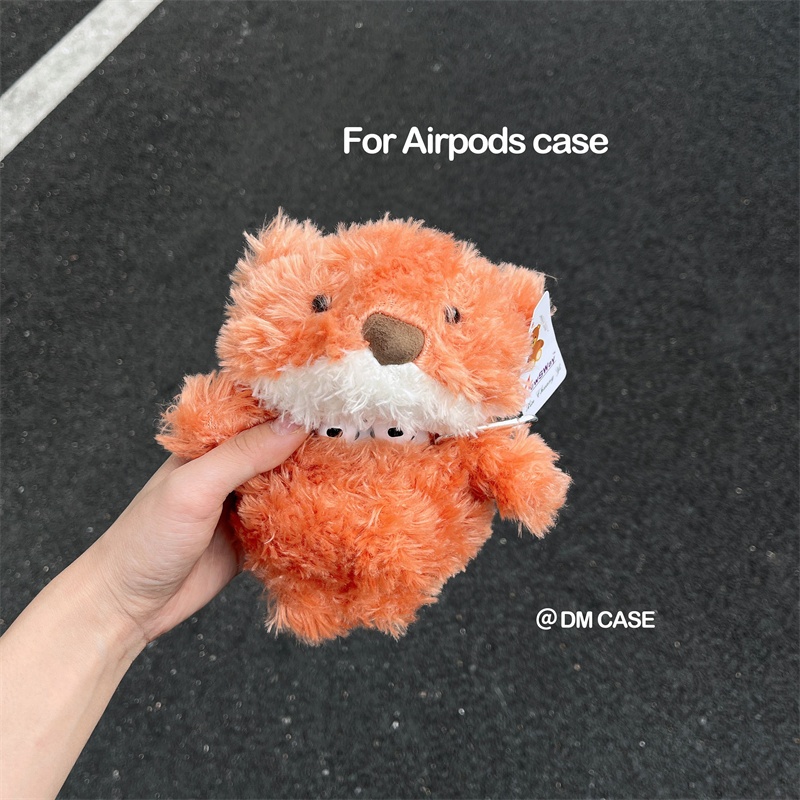 Air Pods สามมิติ Plush Fox หูฟังกระเป๋าเหมาะสําหรับใหม่ 4th Generation apple airpods PRO 2 เคสป้องกั