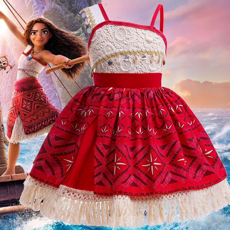 Moana 2 Moana คอสเพลย์ redge beach dress สําหรับเด็กผู้หญิงชุดการแสดง