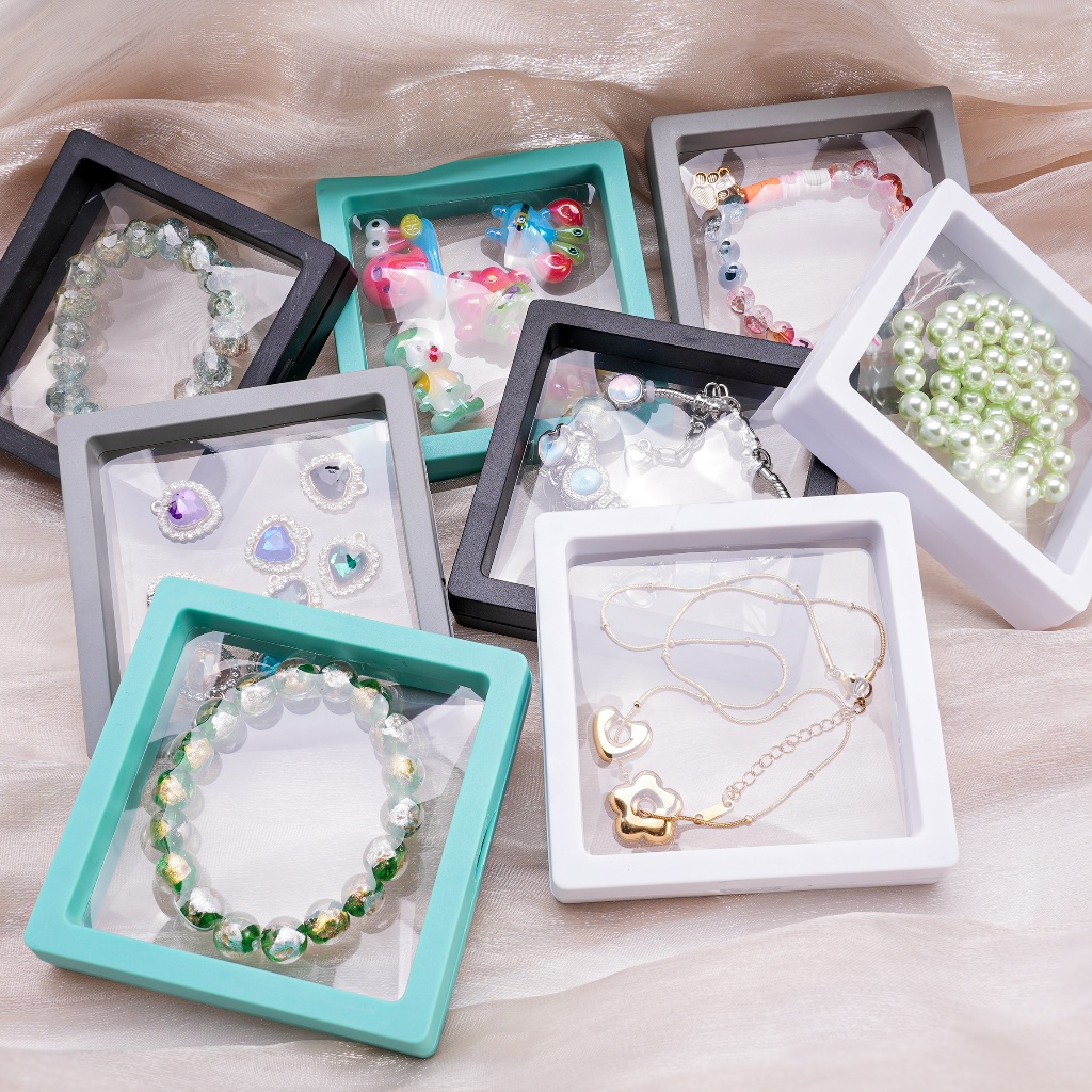 1Pcs สร้อยข้อมือแสดงถาดลอยกล่องแสดงผล กล่องแสดงเครื่องประดับโปร่งใส, กล่องเก็บของ, กล่องของขวัญ
