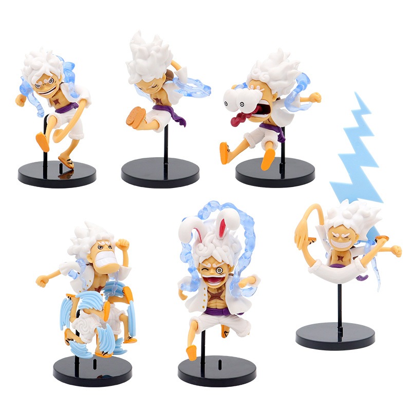 6 ชิ้น/เซ็ต 12 ซม.Eiichiro Oda อะนิเมะ One Piece Action Figure Sun พระเจ้า Nika Luffy เกียร์ 5 Gk รูปปั้นรุ่น Q Pvc ตุ๊กตาของเล่นเดสก์ท็อปตกแต่งของขวัญ