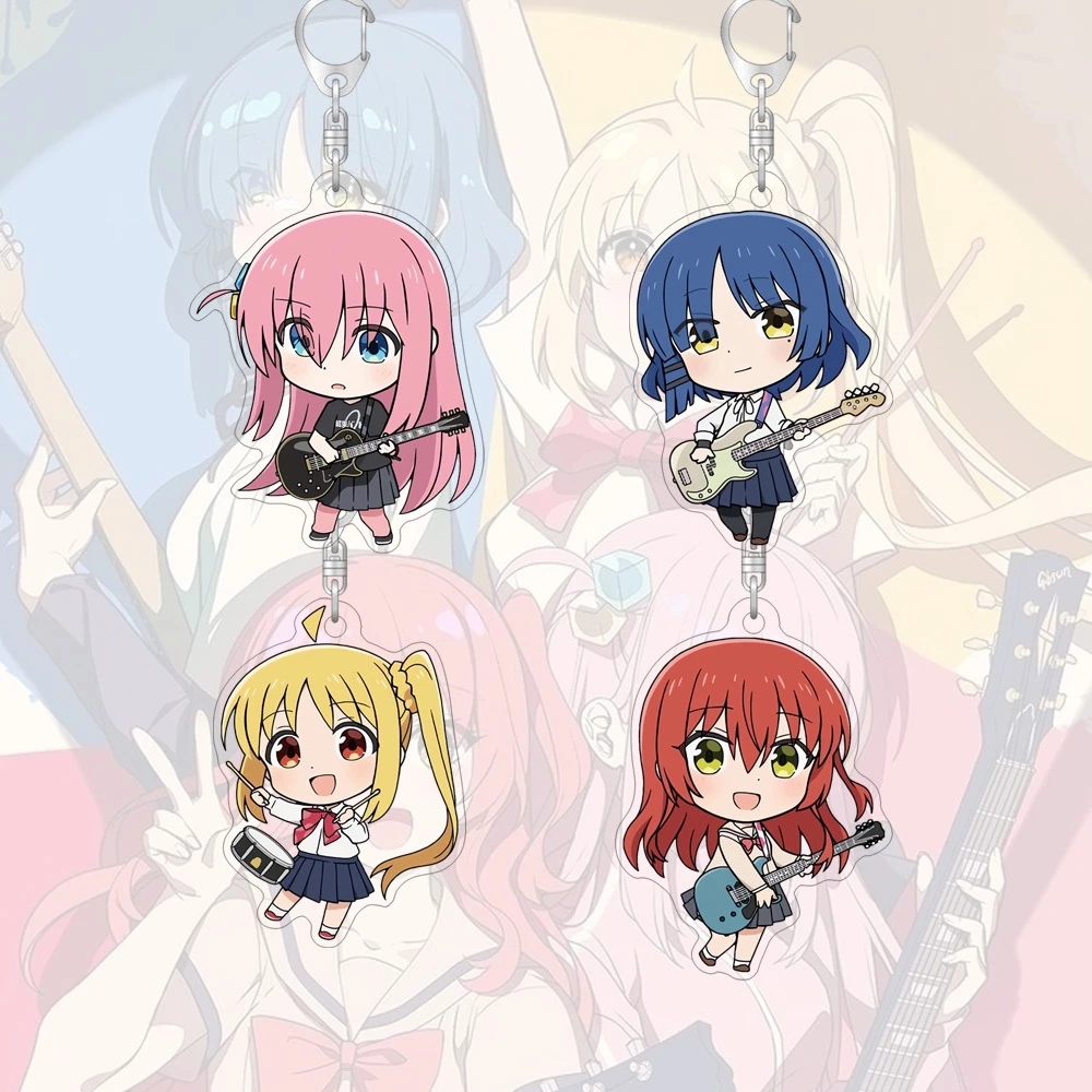 พวงกุญแจอะคริลิค Bocchi The Rock การ์ตูนน่ารักกระเป๋าตกแต่งกระเป๋านักเรียนจี้ขนาดเล็กของขวัญ Key Ring