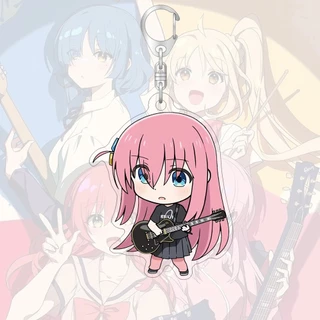 พวงกุญแจอะคริลิค Bocchi The Rock การ์ตูนน่ารักกระเป๋าตกแต่งกระเป๋านักเรียนจี้ขนาดเล็กของขวัญ Key Ring