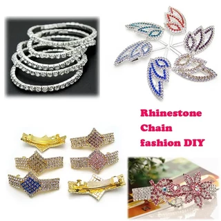 1yard/91 ซม.Rhinestones Chain คริสตัล Glitter เย็บสําหรับชุดอุปกรณ์เสริมตกแต่ง
