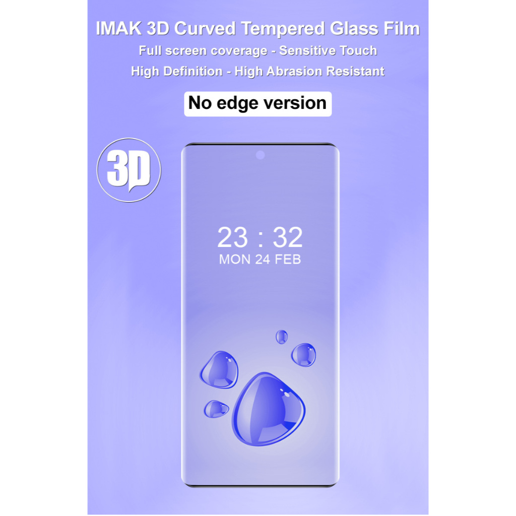 Imak Vivo X200 Pro 5G 三维 กระจกเทมเปอร์โค้งปกป้องหน้าจอไม่มีขอบรุ่นแบบเต็มหน้าจอฟิล์มป้องกันหน้าจอ