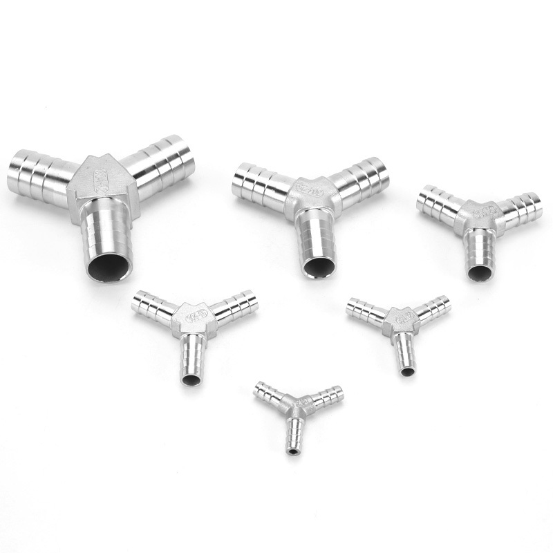 KHHose Barb 304 สแตนเลสท่อหาง Barb Connectors 6 มม.8 มม.10 มม.12 มม.T ประเภท Y ประเภทท่อ Fitting เจดีย์หาง Barb Connector