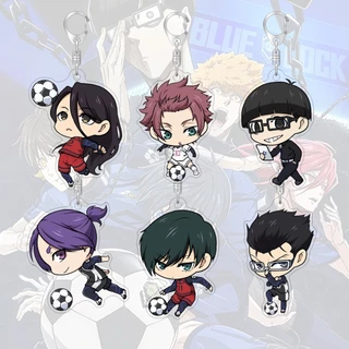 พวงกุญแจอะคริลิคสีฟ้าล็อคการ์ตูนน่ารักกระเป๋าตกแต่งกระเป๋านักเรียนจี้ขนาดเล็กของขวัญแหวนกุญแจ