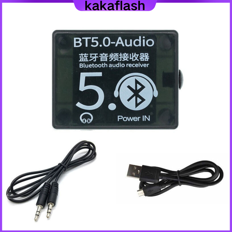 เครื่องรับสัญญาณเสียงไร้สาย Bluetooth 5.0 ในรถยนต์ พร้อมสายชาร์จและสาย RCA ระยะ 15-30 เมตร
