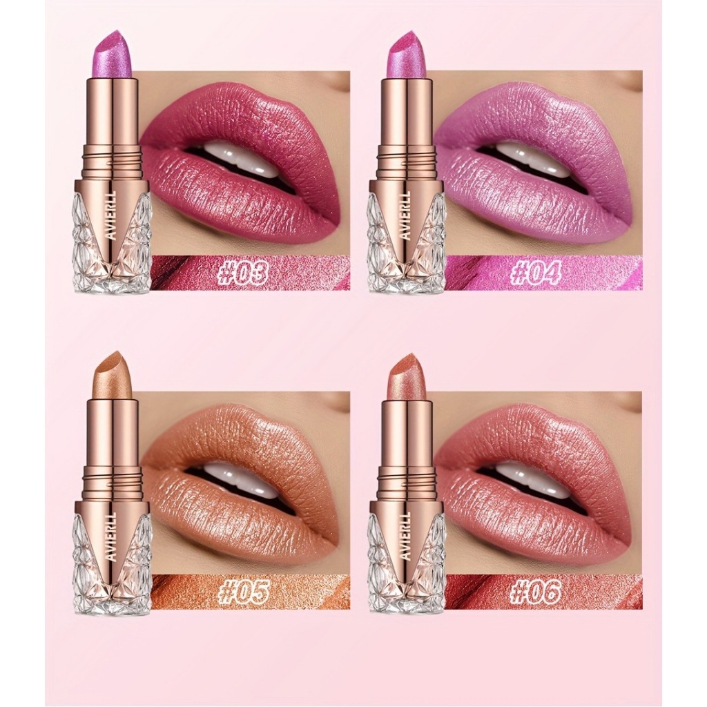 ลิปสติก Fine Glitter ลิปสติกทองคําทรายดูด moisturizing silky mermaid girl สีชมพู กันน้ํา ติดทนนาน ส้มส้มโอ