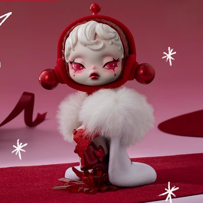 Popmart SKULLPANDA Wish Time Is Arrival Series รูปทั้งกล่องซ่อนตุ๊กตาน่ารักตกแต่งของขวัญ