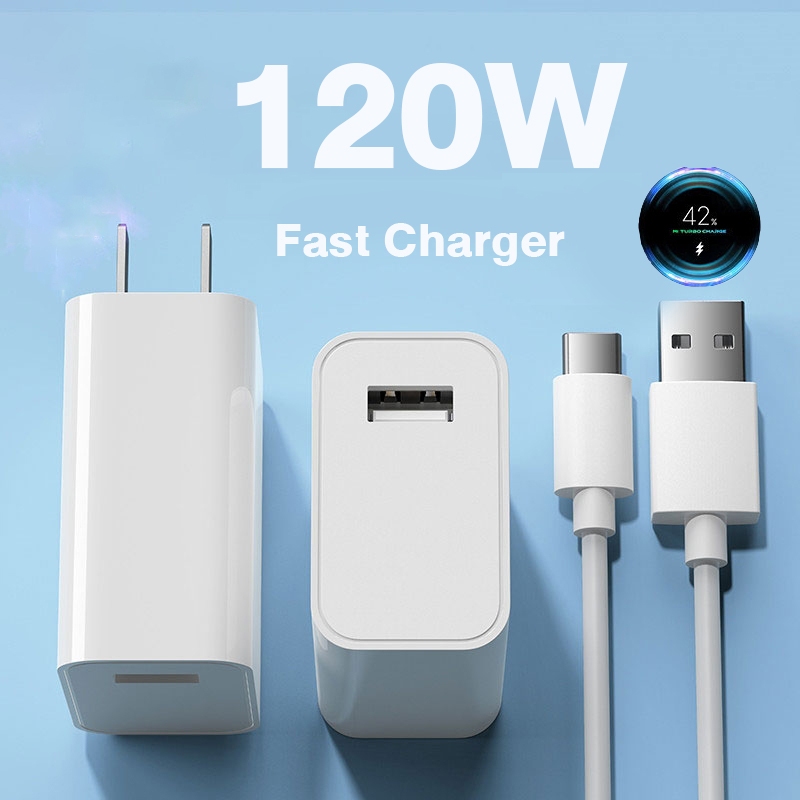 ชุดชาร์จ 120W หัวชาร์จเร็วพิเศษ สายชาร์จเร็ว USB to type c ชาร์จเร็ว เหมาะสำหรับ